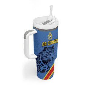 Custom DR Congo Football Tumbler With Handle Leopard Pride Heritage Edition