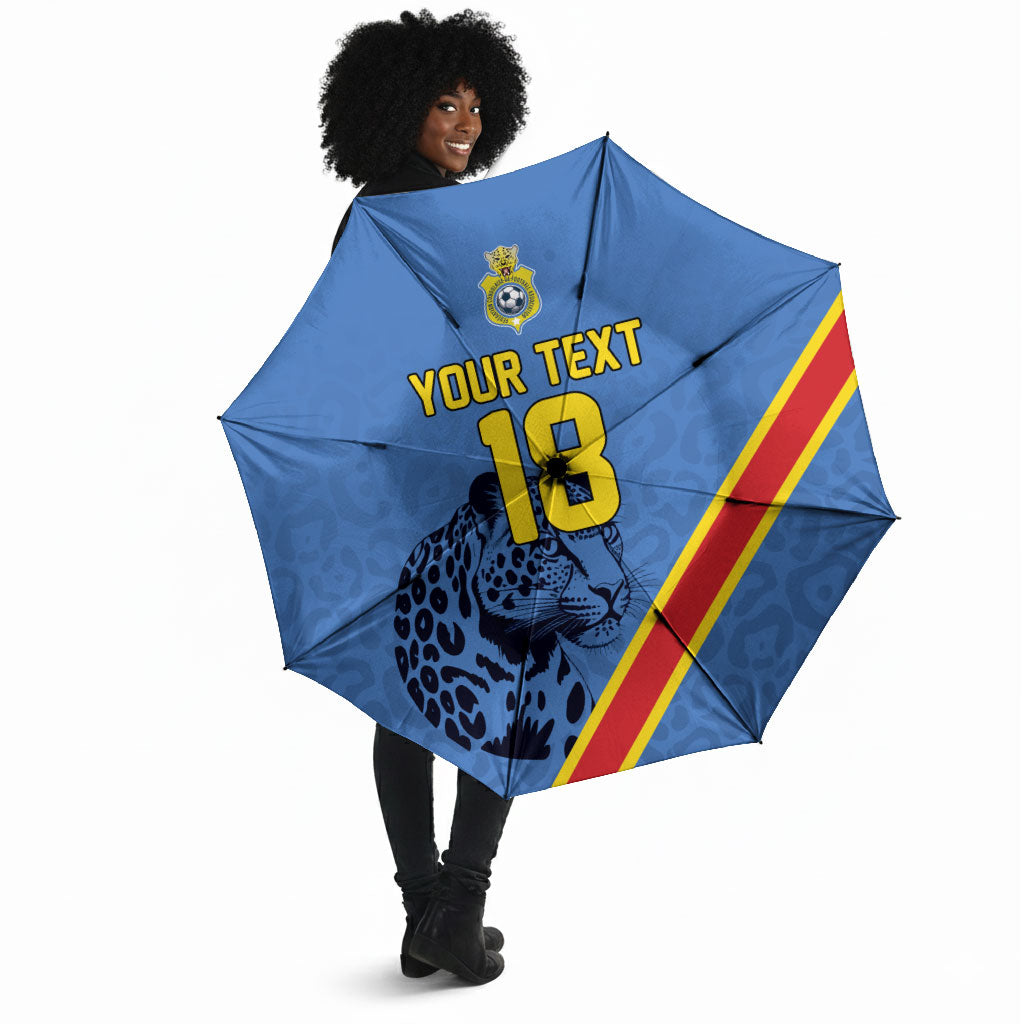 Custom DR Congo Football Umbrella Leopard Pride Heritage Edition
