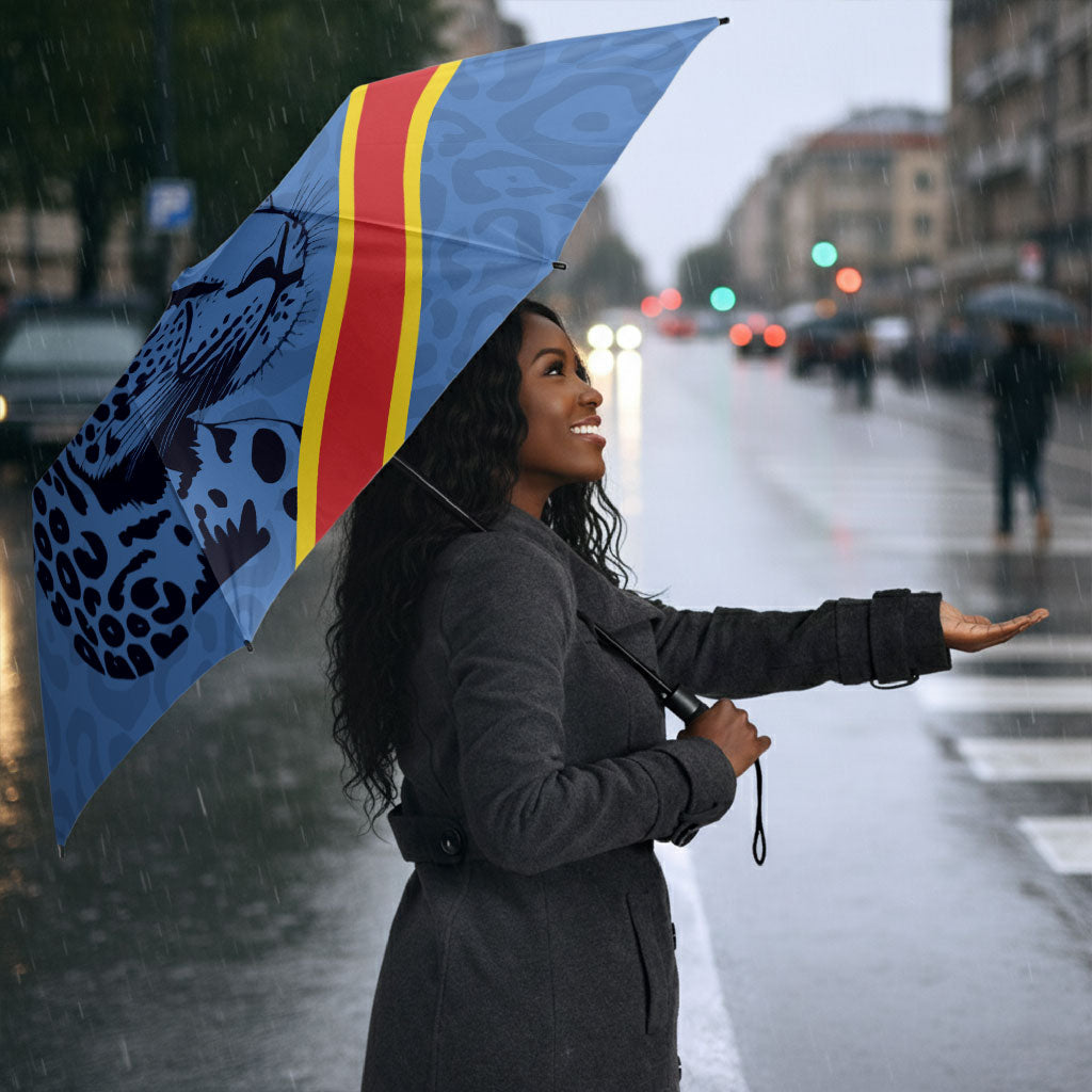 Custom DR Congo Football Umbrella Leopard Pride Heritage Edition