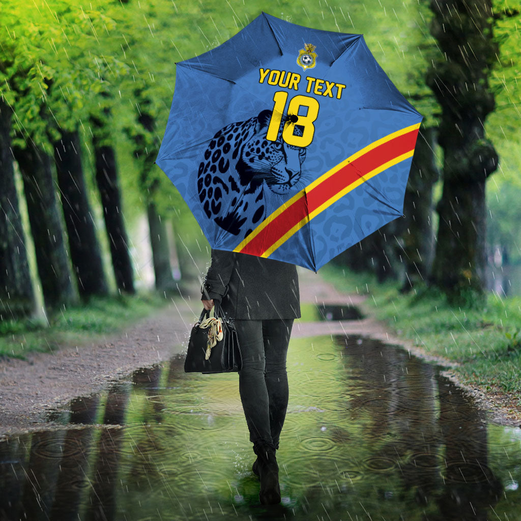 Custom DR Congo Football Umbrella Leopard Pride Heritage Edition