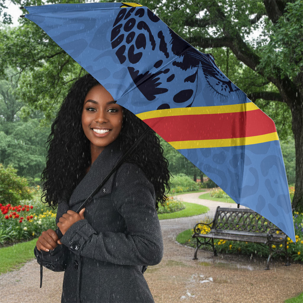 Custom DR Congo Football Umbrella Leopard Pride Heritage Edition