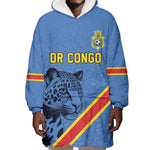 Custom DR Congo Football Wearable Blanket Hoodie Leopard Pride Heritage Edition