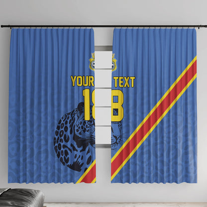 Custom DR Congo Football Window Curtain Leopard Pride Heritage Edition