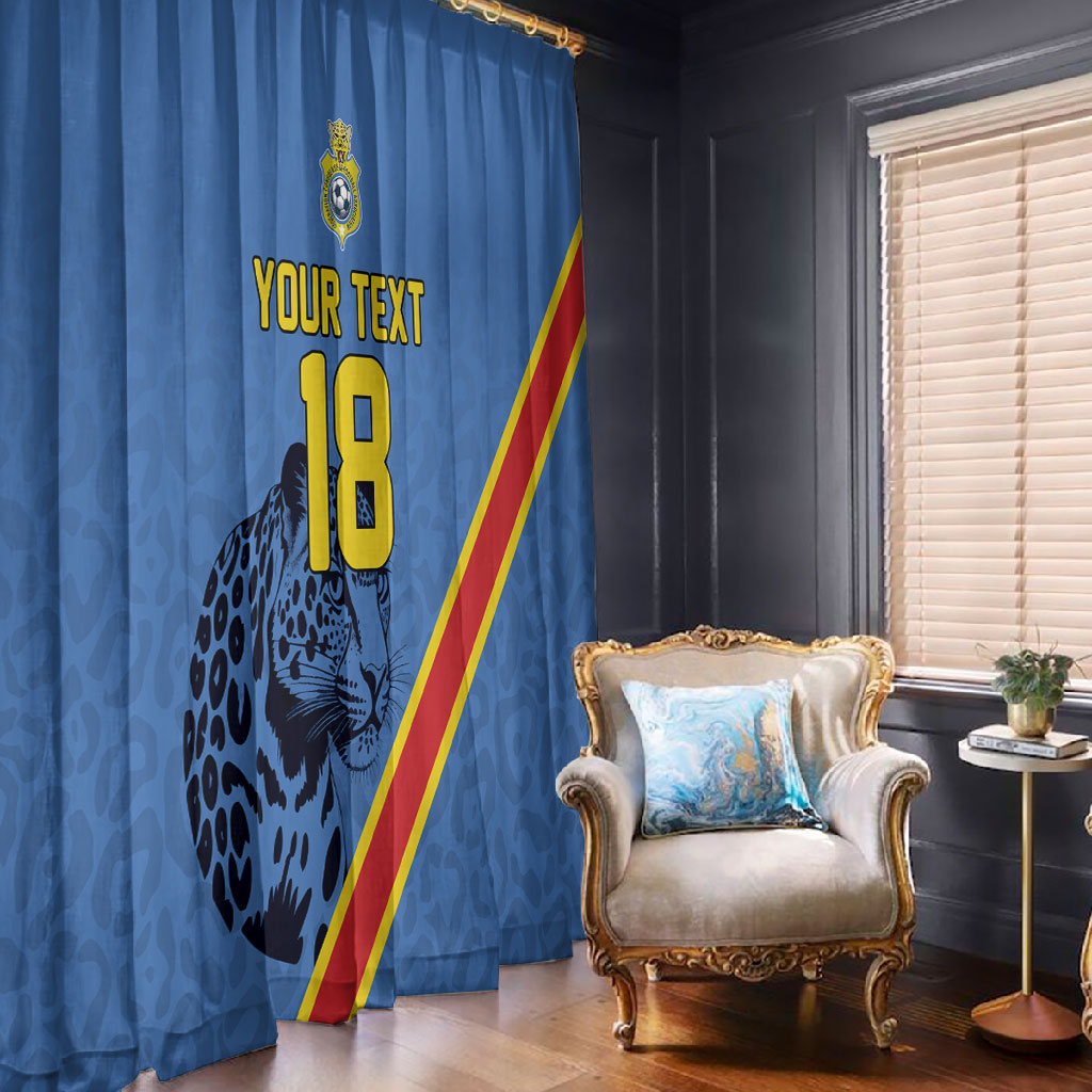 Custom DR Congo Football Window Curtain Leopard Pride Heritage Edition