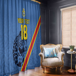 Custom DR Congo Football Window Curtain Leopard Pride Heritage Edition