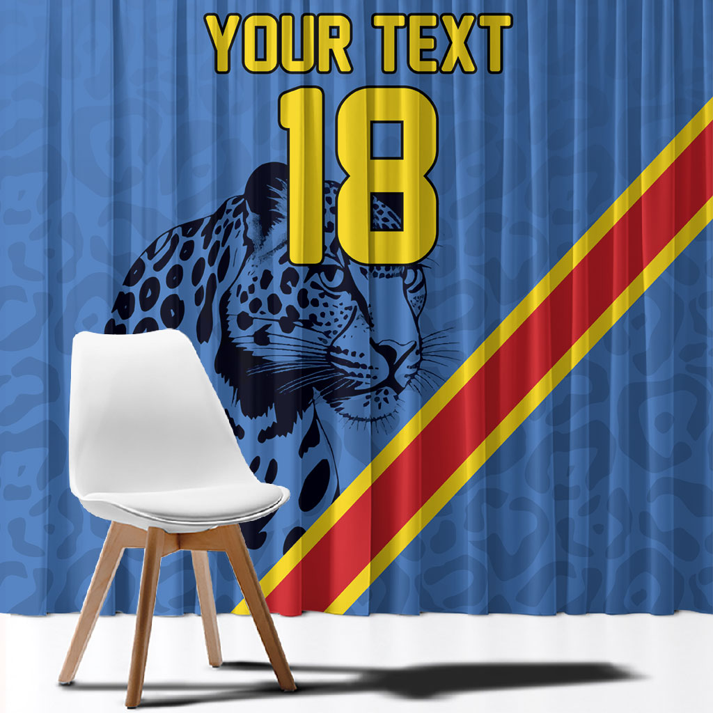 Custom DR Congo Football Window Curtain Leopard Pride Heritage Edition