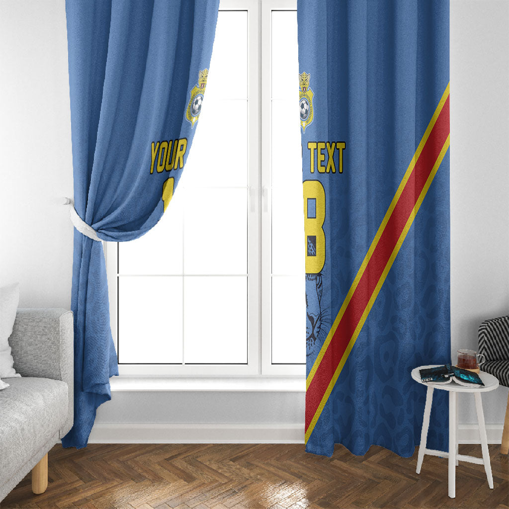 Custom DR Congo Football Window Curtain Leopard Pride Heritage Edition
