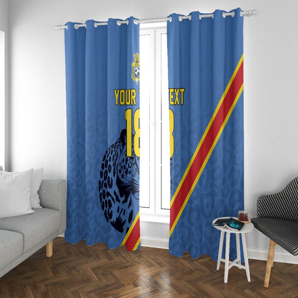 Custom DR Congo Football Window Curtain Leopard Pride Heritage Edition