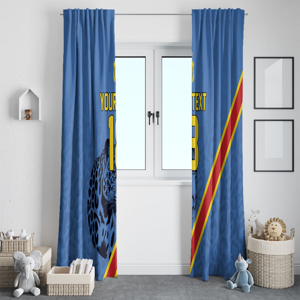 Custom DR Congo Football Window Curtain Leopard Pride Heritage Edition
