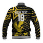 Custom Ghana Football Baseball Jacket Golden Black Star Eagle Heritage
