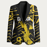 Custom Ghana Football Blazer Golden Black Star Eagle Heritage