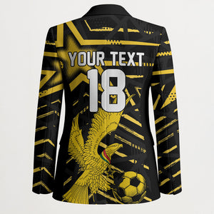 Custom Ghana Football Blazer Golden Black Star Eagle Heritage