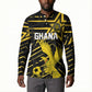 Custom Ghana Football Button Sweatshirt Golden Black Star Eagle Heritage