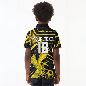 Custom Ghana Football Kid Polo Shirt Golden Black Star Eagle Heritage