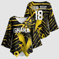Custom Ghana Football Kimono Sleeve Blouse Golden Black Star Eagle Heritage