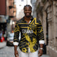 Custom Ghana Football Long Sleeve Button Shirt Golden Black Star Eagle Heritage