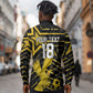 Custom Ghana Football Long Sleeve Button Shirt Golden Black Star Eagle Heritage