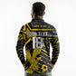 Custom Ghana Football Long Sleeve Polo Shirt Golden Black Star Eagle Heritage