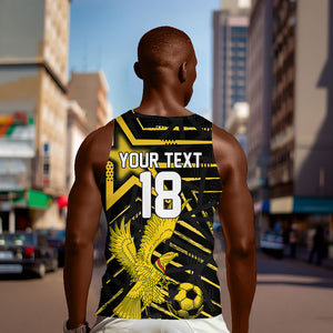 Custom Ghana Football Men Tank Top Golden Black Star Eagle Heritage