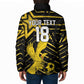 Custom Ghana Football Padded Jacket Golden Black Star Eagle Heritage