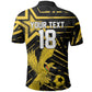 Custom Ghana Football Polo Shirt Golden Black Star Eagle Heritage