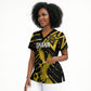 Custom Ghana Football Scrub Top Golden Black Star Eagle Heritage