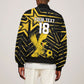 Custom Ghana Football Sleeve Zip Bomber Jacket Golden Black Star Eagle Heritage