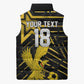 Custom Ghana Football Sleeveless Puffer Jacket Golden Black Star Eagle Heritage