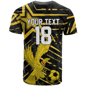 Custom Ghana Football T shirt Golden Black Star Eagle Heritage