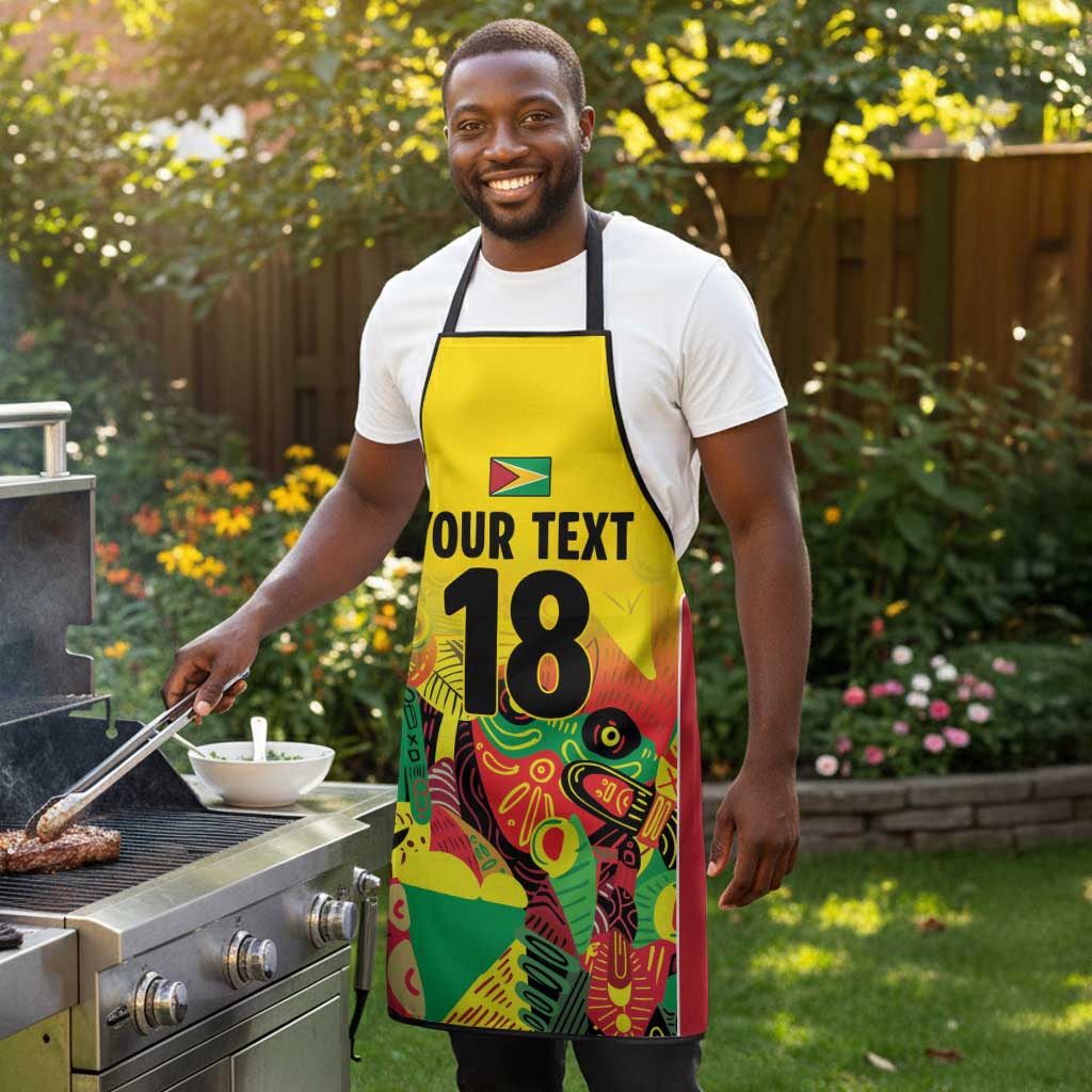 Custom Guyana Football Pride Apron Golden Jaguars Go Champion - Yellow