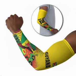Custom Guyana Football Pride Arm Sleeves Golden Jaguars Go Champion - Yellow
