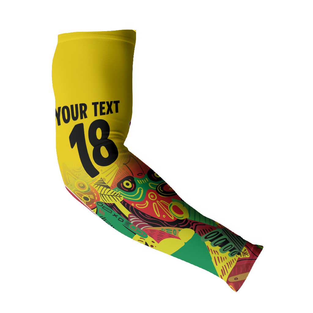 Custom Guyana Football Pride Arm Sleeves Golden Jaguars Go Champion - Yellow