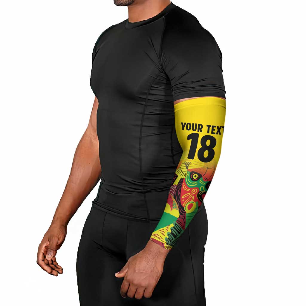 Custom Guyana Football Pride Arm Sleeves Golden Jaguars Go Champion - Yellow