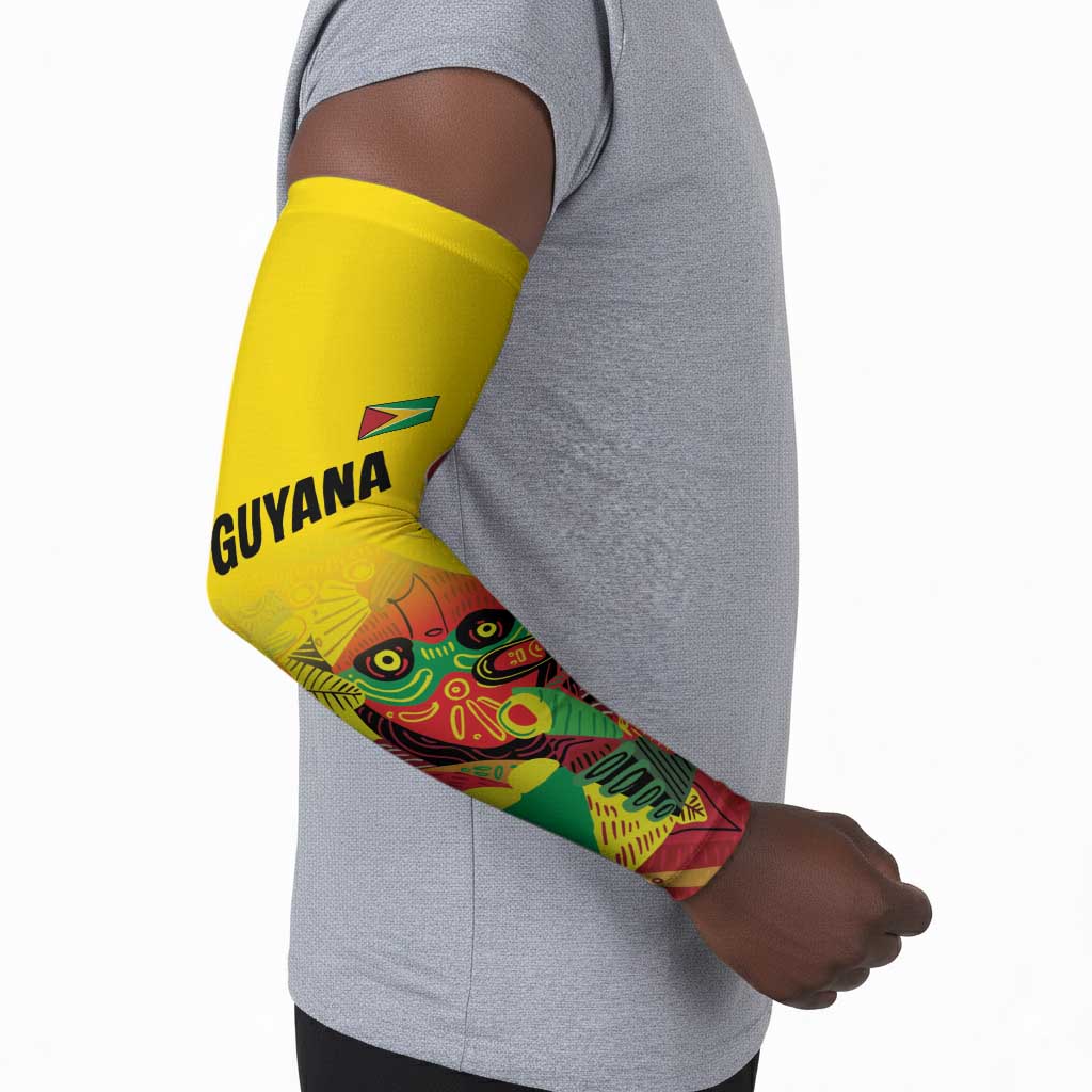 Custom Guyana Football Pride Arm Sleeves Golden Jaguars Go Champion - Yellow