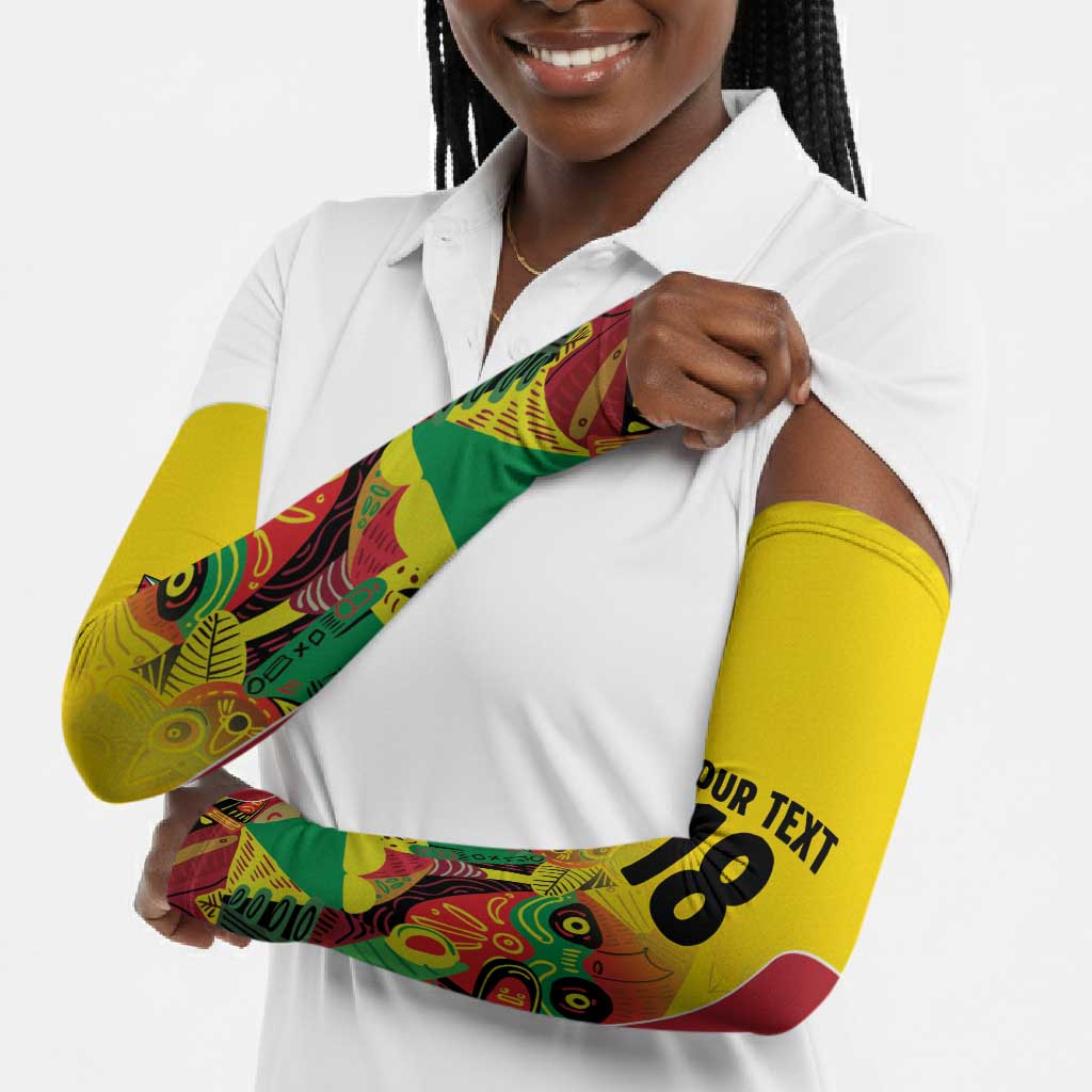 Custom Guyana Football Pride Arm Sleeves Golden Jaguars Go Champion - Yellow