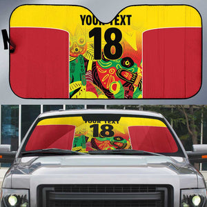 Custom Guyana Football Pride Auto Sun Shade Golden Jaguars Go Champion - Yellow