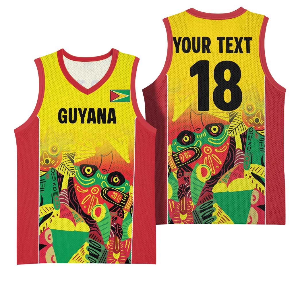 Custom Guyana Football Pride Basketball Jersey Golden Jaguars Go Champion - Yellow LT18