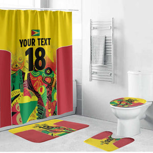 Custom Guyana Football Pride Bathroom Set Golden Jaguars Go Champion - Yellow