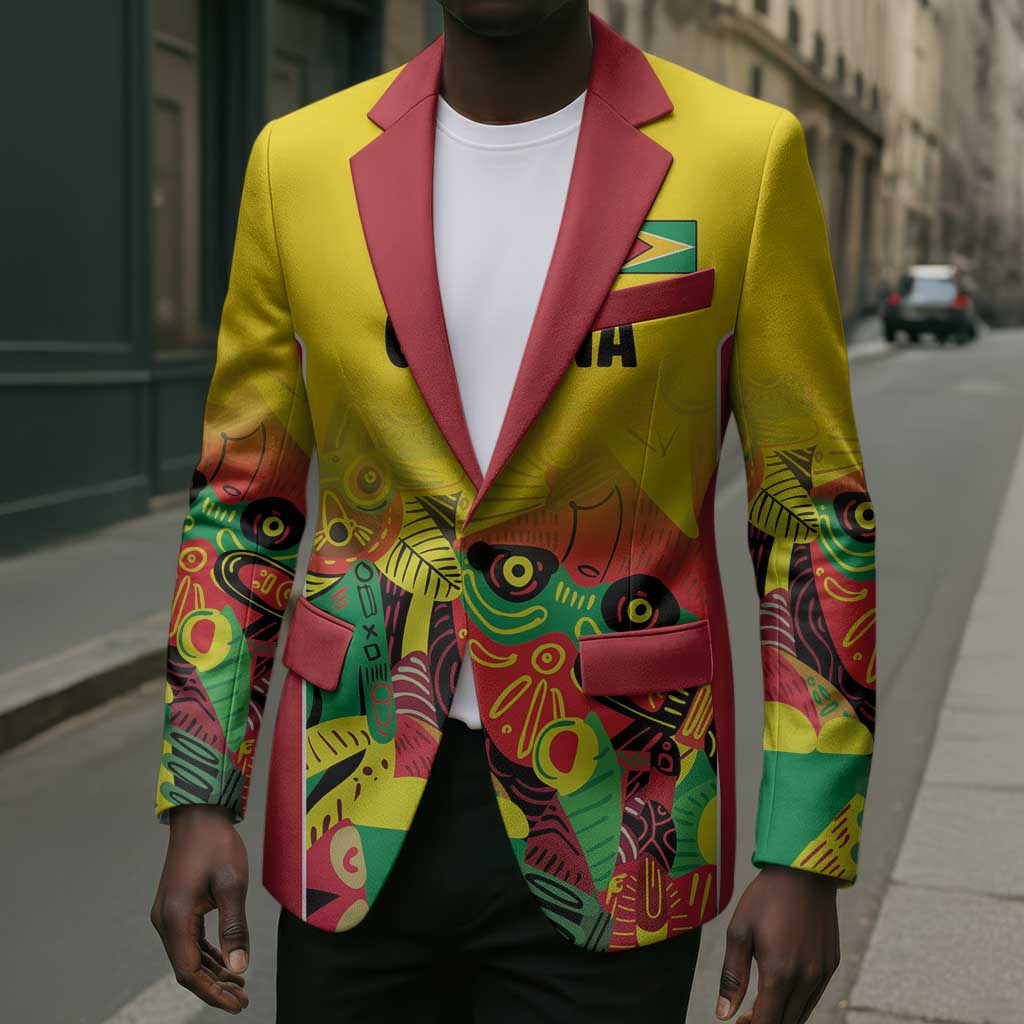 Custom Guyana Football Pride Blazer Golden Jaguars Go Champion - Yellow