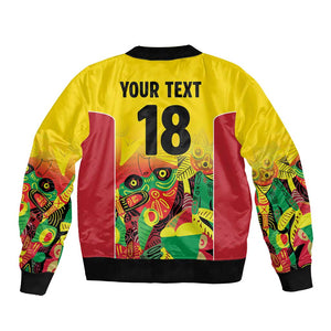 Custom Guyana Football Pride Bomber Jacket Golden Jaguars Go Champion - Yellow - African Pride