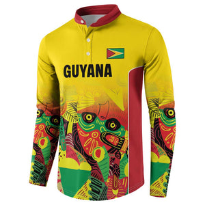 Custom Guyana Football Pride Button Sweatshirt Golden Jaguars Go Champion - Yellow