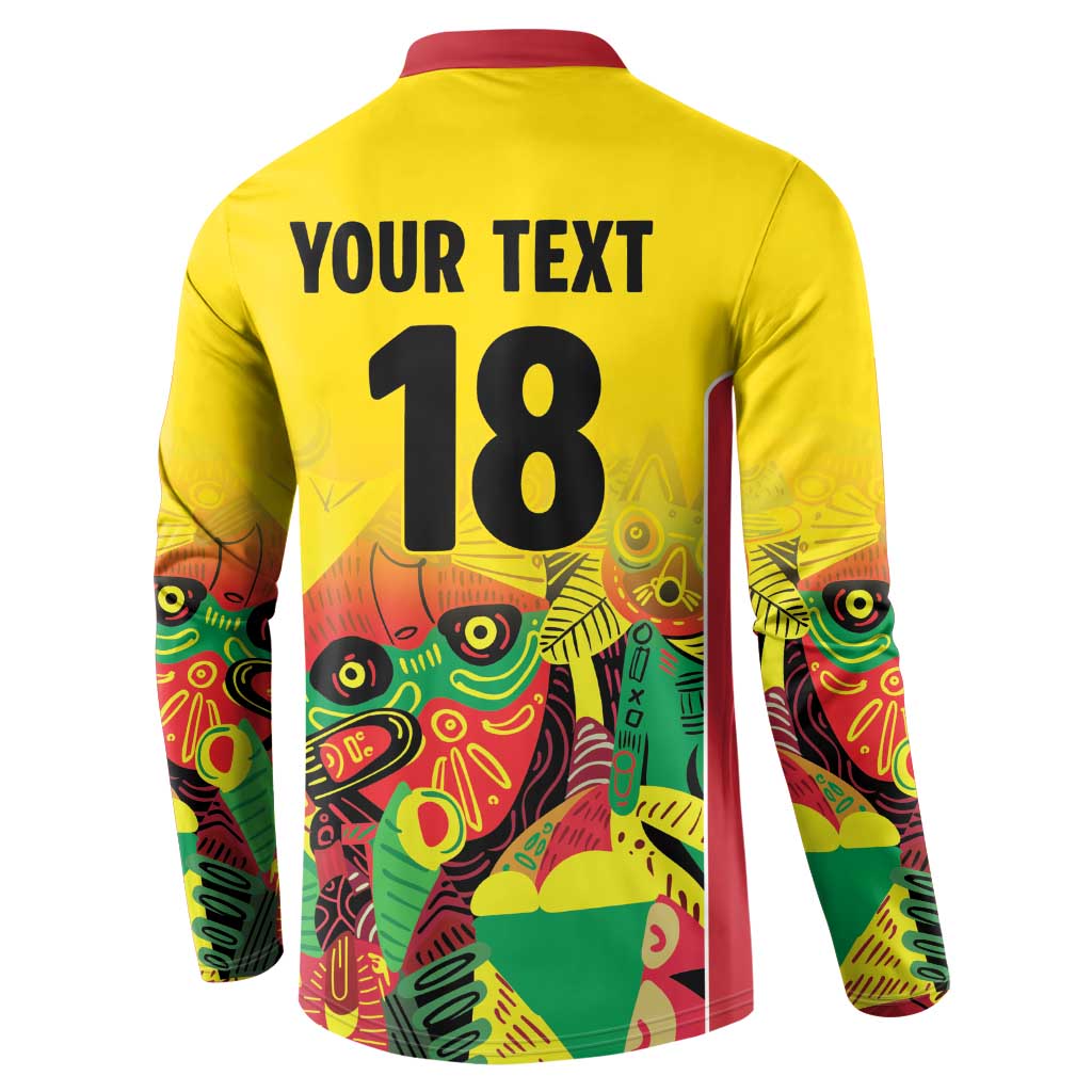 Custom Guyana Football Pride Button Sweatshirt Golden Jaguars Go Champion - Yellow