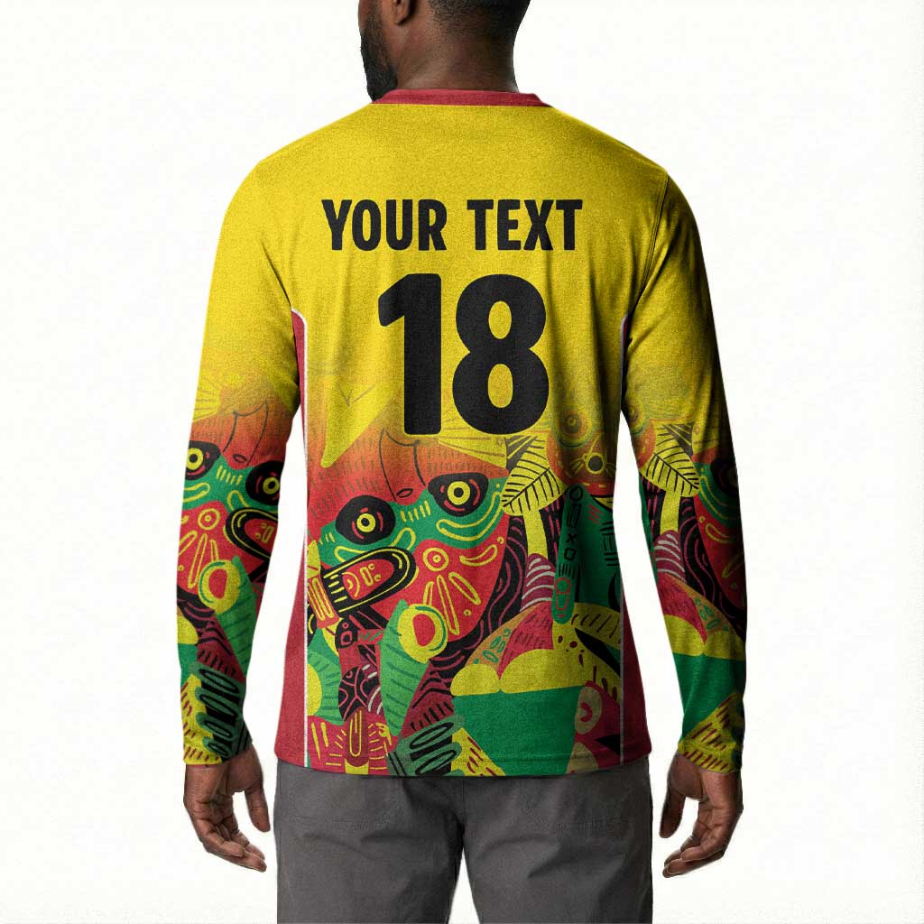 Custom Guyana Football Pride Button Sweatshirt Golden Jaguars Go Champion - Yellow