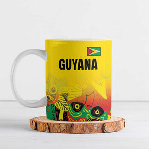 Custom Guyana Football Pride Ceramic Mug Golden Jaguars Go Champion - Yellow