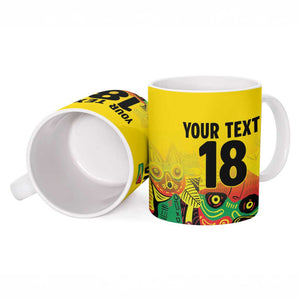 Custom Guyana Football Pride Ceramic Mug Golden Jaguars Go Champion - Yellow