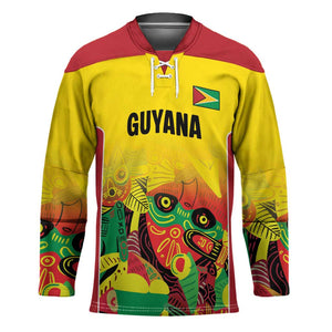 Custom Guyana Football Pride Hockey Jersey Golden Jaguars Go Champion - Yellow