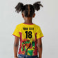Custom Guyana Football Pride Kid T shirt Golden Jaguars Go Champion - Yellow - African Pride