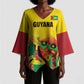 Custom Guyana Football Pride Kimono Sleeve Blouse Golden Jaguars Go Champion - Yellow