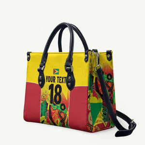 Custom Guyana Football Pride Leather Bag Golden Jaguars Go Champion - Yellow