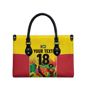 Custom Guyana Football Pride Leather Bag Golden Jaguars Go Champion - Yellow